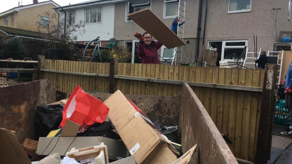 A skip in the garden