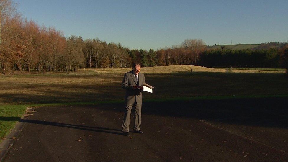 David Long with plans in Tommy Patton Park