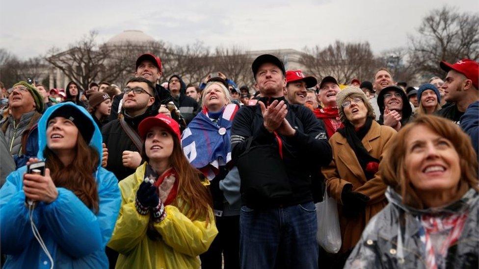 Supporters of Donald Trump in Washington.