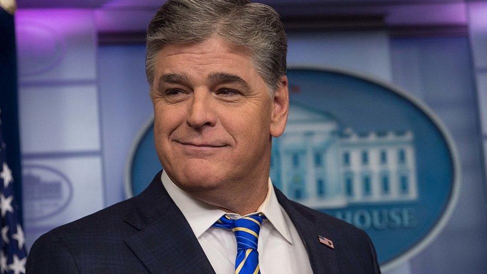 Sean Hannity at the White House press briefing room.