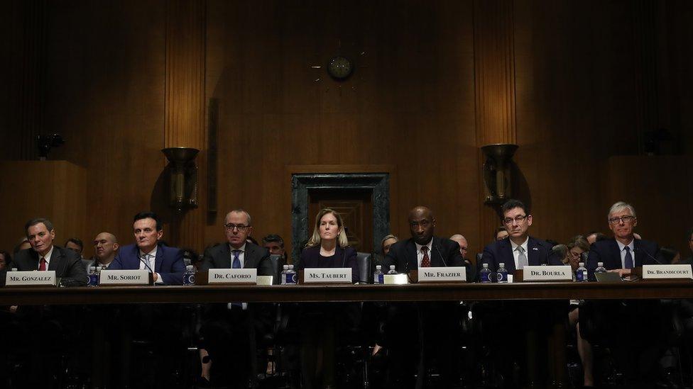 Chief Executive Officers of pharmaceutical companies testify before the Senate Finance Committee on "Drug Pricing in America: A Prescription for Change, Part II" February 26, 2019 in Washington, DC.