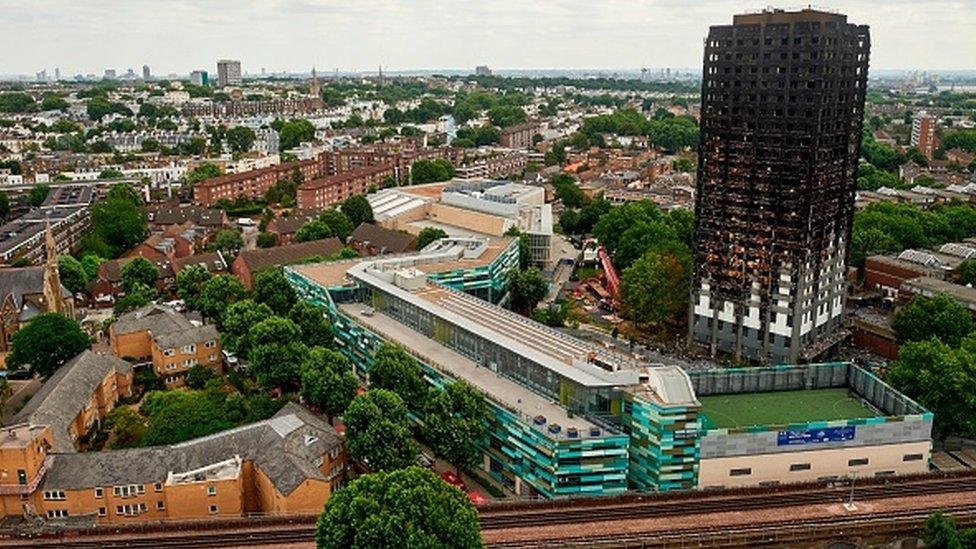 The remains of Grenfell Tower