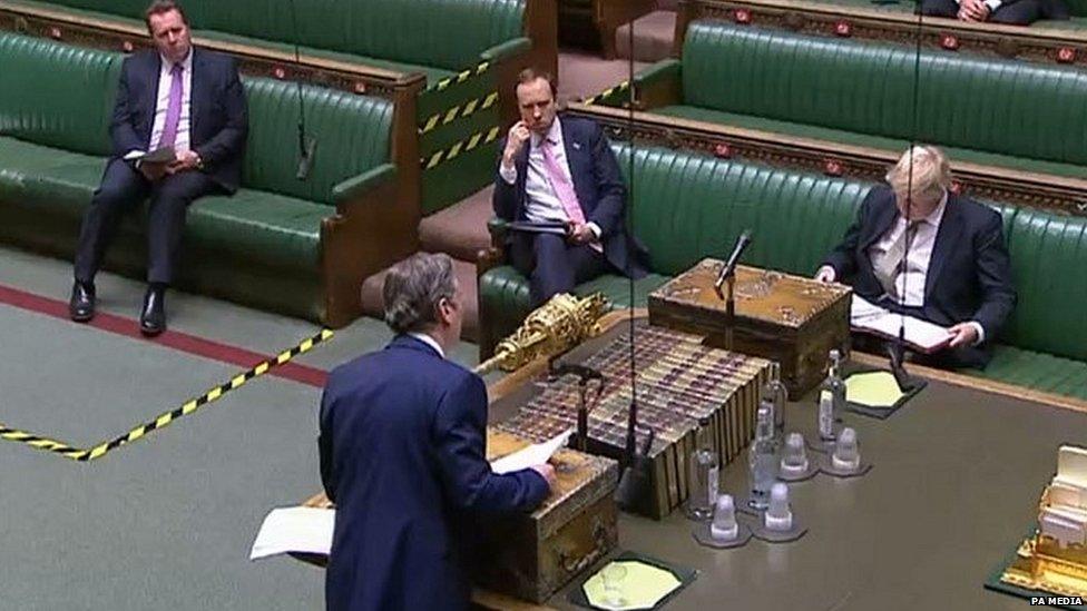 Sir Keir Starmer and Boris Johnson in the House of Commons