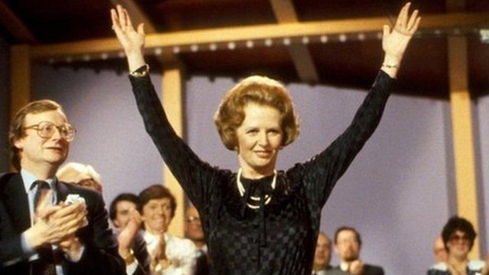 Margaret Thatcher at the 1983 Conservative Party conference