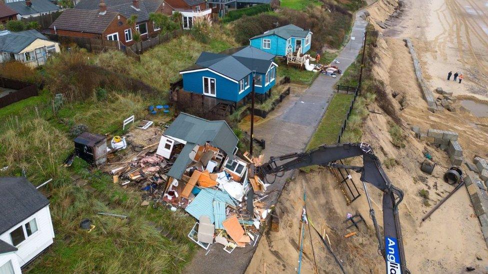 Bird's eye view of the first demolished house