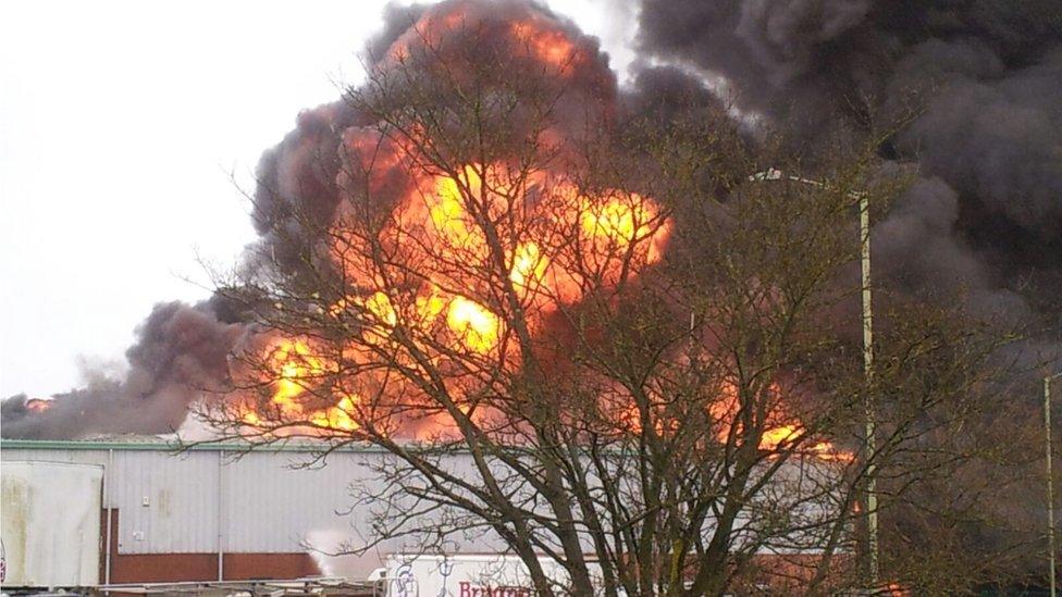 Fire at Stafford industrial estate