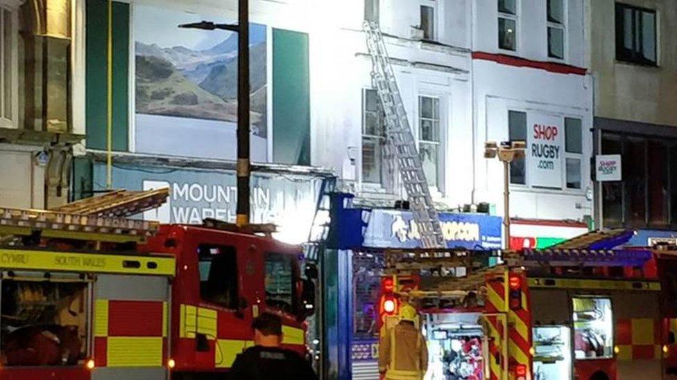 firefighters at the scene of the blaze in Duke Street