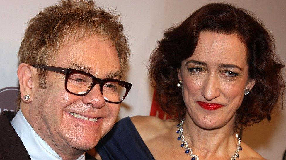 Sir Elton John and Haydn Gwynne