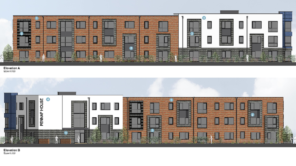 Artist impression of housing proposed for the site of the Boar's Head Inn, Ewloe, Flintshire