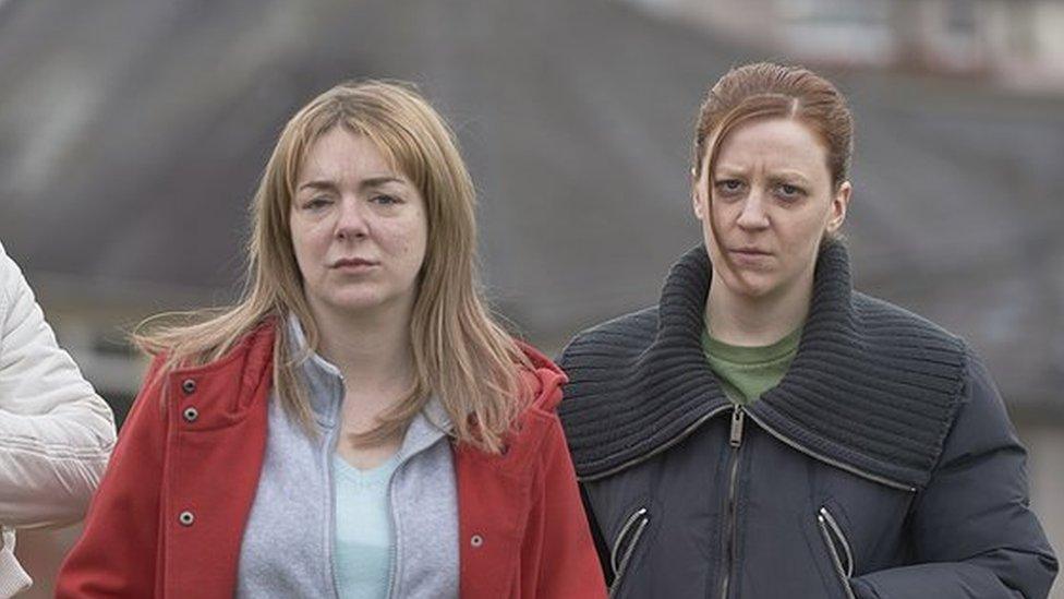 Sheridan Smith as Julie Bushby and Gemma Whelan as Karen Matthews in The Moorside