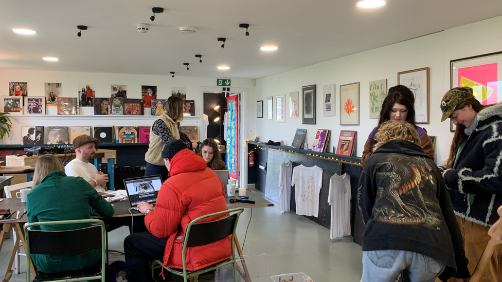 People at the Pearl Exchange in Bude