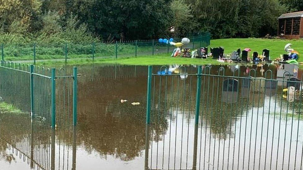 Carleton Babies Memorial Garden flooded