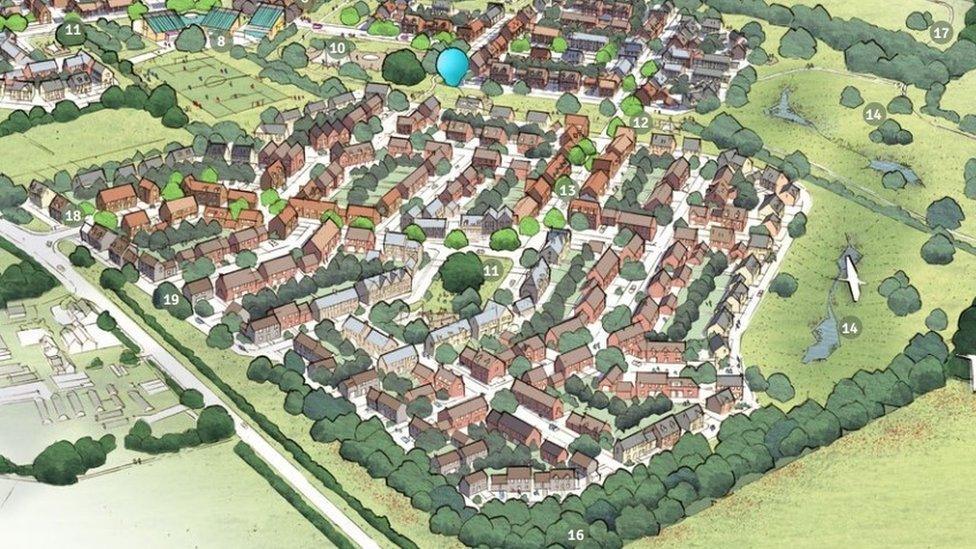 Artist's impression of the housing development