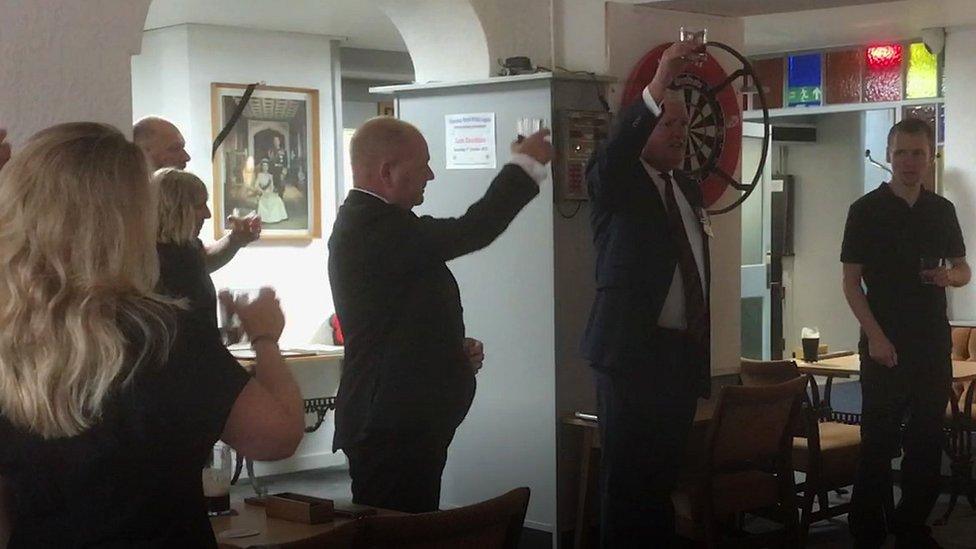 Royal British Legion in Ulverston raising a glass to the Queen