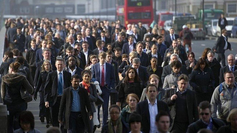 Commuters in central London