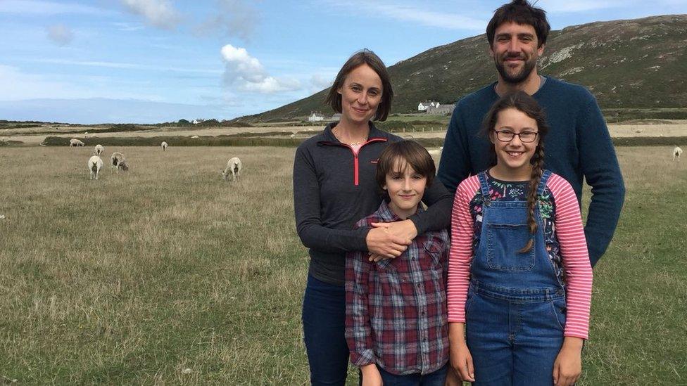 Parents Sophie and Ned with children Sam, 10, and Rowan, 12