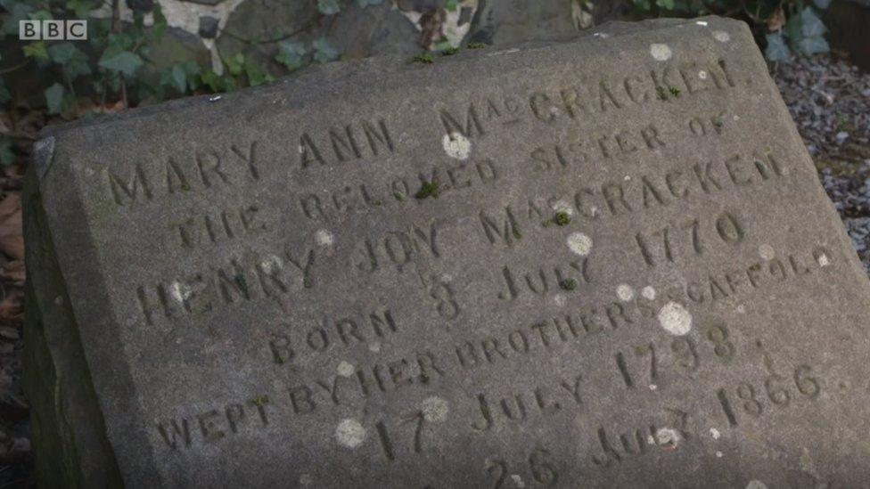 Mary McCracken's gravestone