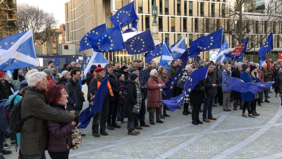 Demonstrators in Edinburgh