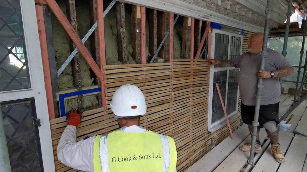 Nigel Davies (right in photo) is Master Plasterer for G Cook and Sons Ltd and relished the opportunity to work on the historic Unitarian Meeting House