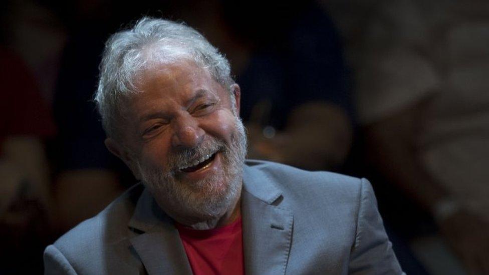 Former Brazilian president (2003-2011) Luiz Inacio Lula da Silva smiles during a rally of Brazilian leftist parties at Circo Voador in Rio de Janeiro, Brazil, on April 02, 2018.