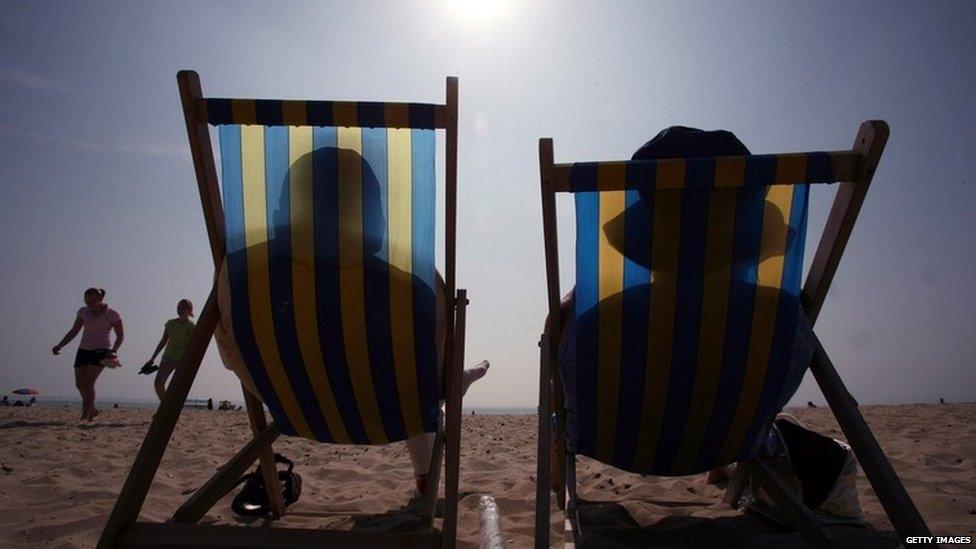 Relaxing in deck chairs