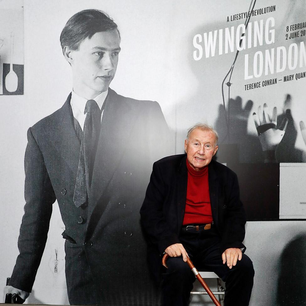 Sir Terence Conran at the launch of the Swinging London exhibition at the Fashion and Textile Museum in 2019