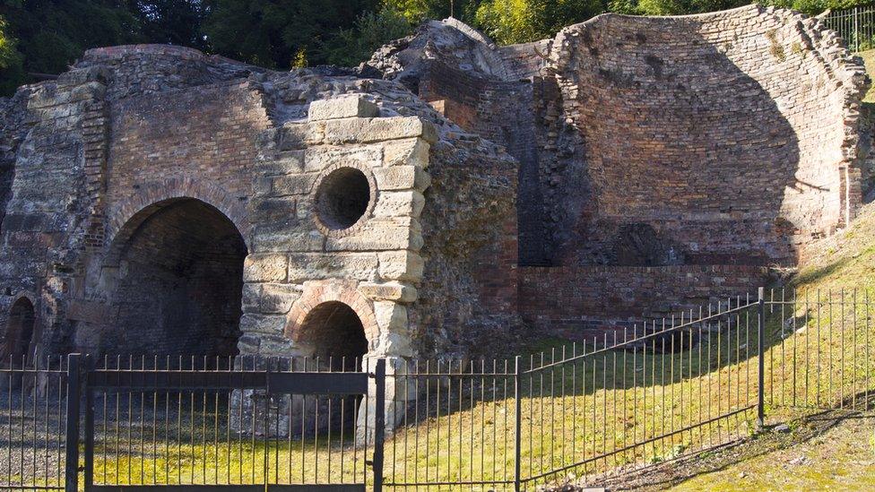 The remains of Bedlam Furnaces, also known as Madeley Wood Furnaces