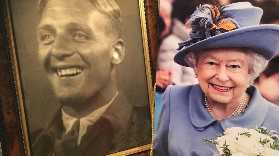 Bob turned 100 in September and received a card from the Queen. He is photographed during World War Two.