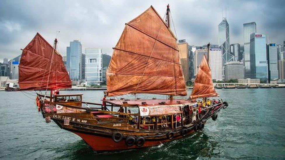 The image of a Chinese junk boat is a symbol of Hong Kong and recognised around the world.