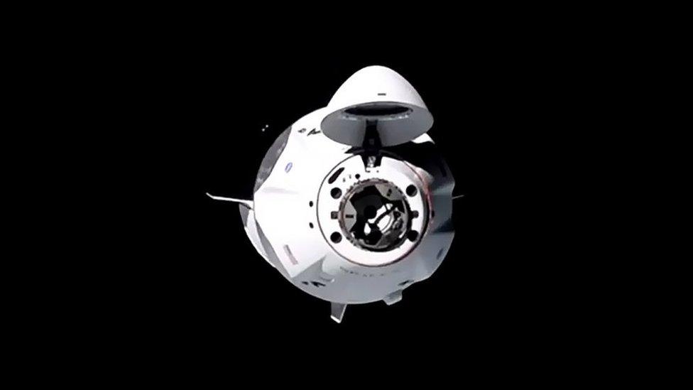 SpaceX Crew Dragon Resilience about to dock on the ISS in November