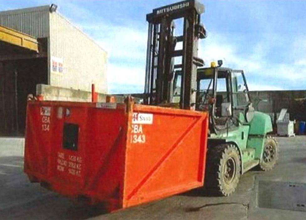 Forklift after accident