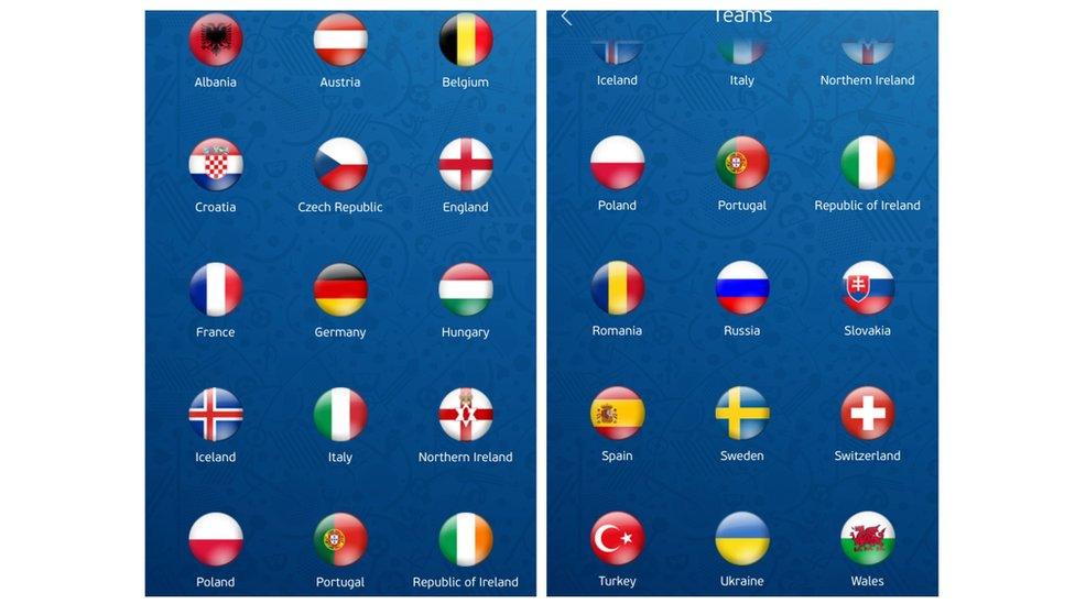 The Euro 2016 app