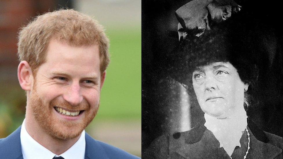 Prince Harry and his American great-great grandmother. Library of Congress, Prints & Photographs Division / LC-DIG-ggbain-09161