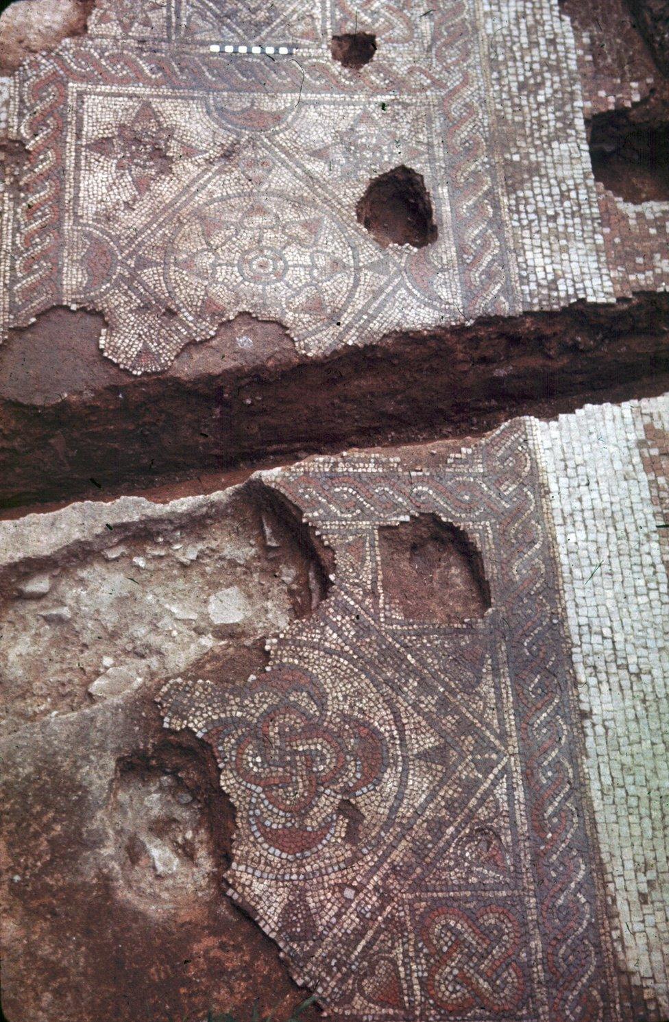 Mosaic picture from the 1950s excavation