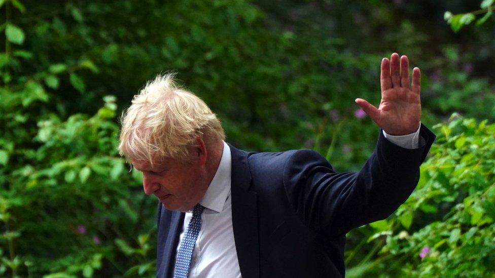 Boris Johnson waving