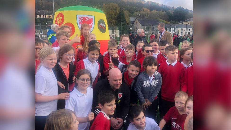 Robert Page with children in Rhondda Fawr