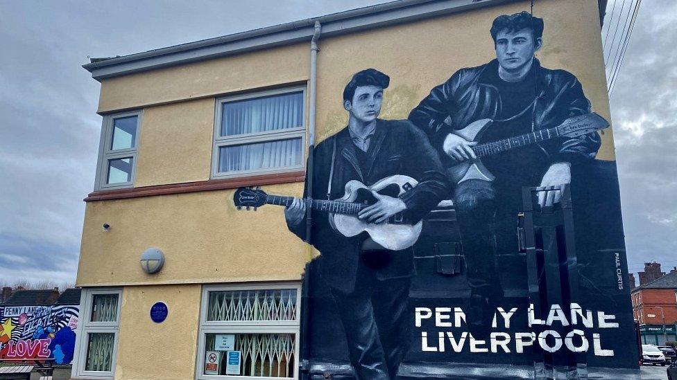 mural on Penny Lane