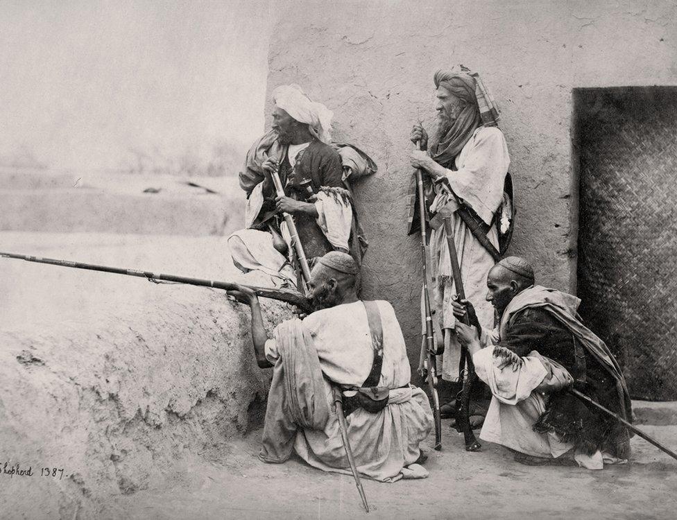 Afghanistan, Group of Affreedies from the Khyber Pass, 1860