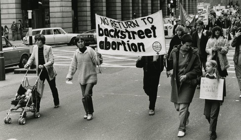 Pro-choice protestors on a march in 1979