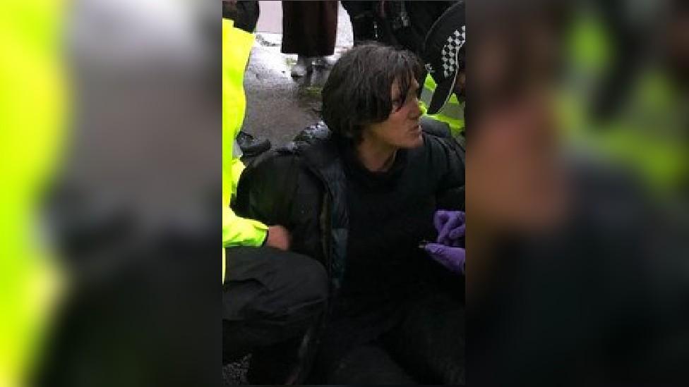 Arrested protester