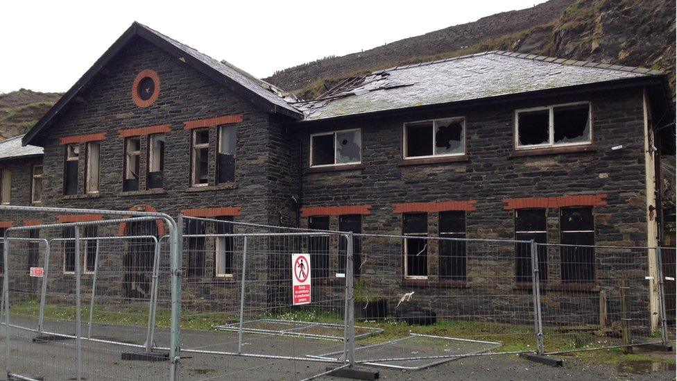 Part of the marine laboratory buildings fenced off