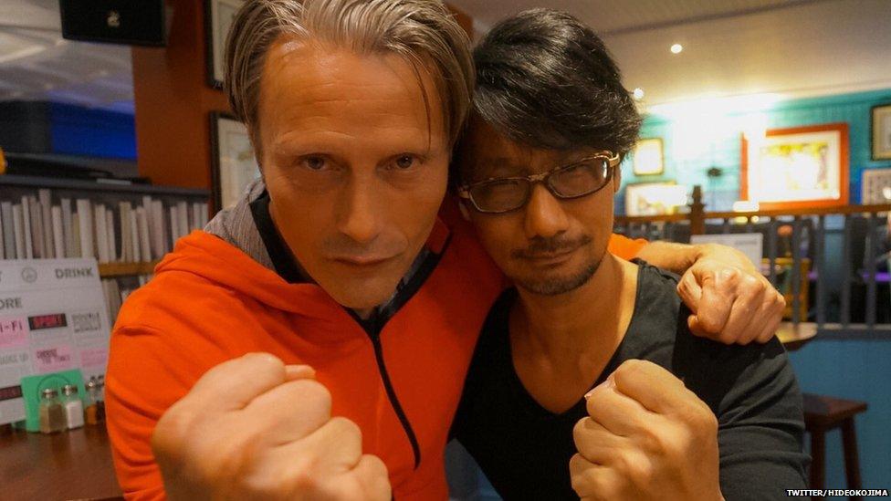 Hideo Kojima with one of the stars of his next title Death Stranding, Mads Mikkelsen