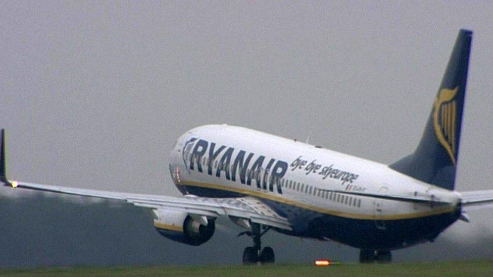 An aeroplane taking off