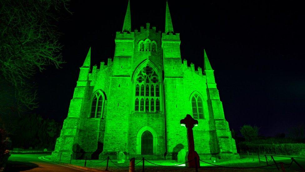 Down Cathedral, in Downpatrick, Northern Ireland, is believed to be the burial place of St Patrick