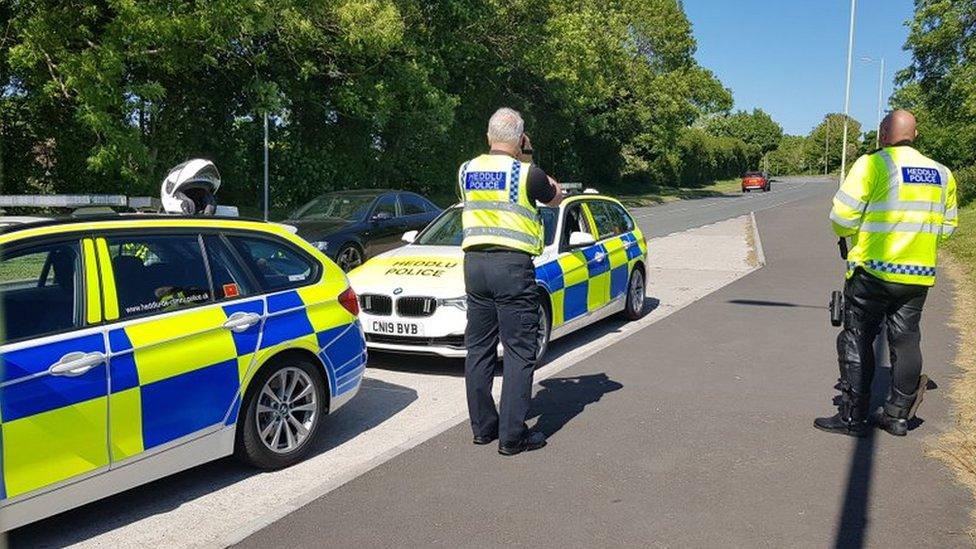 police officers at speed check