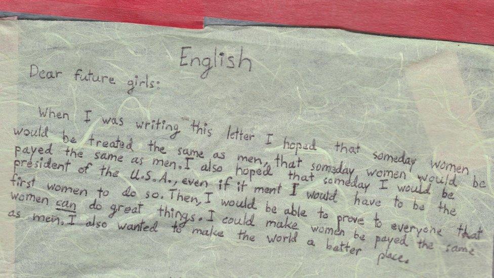 Letter about a nine-year-old girl's hopes for the future