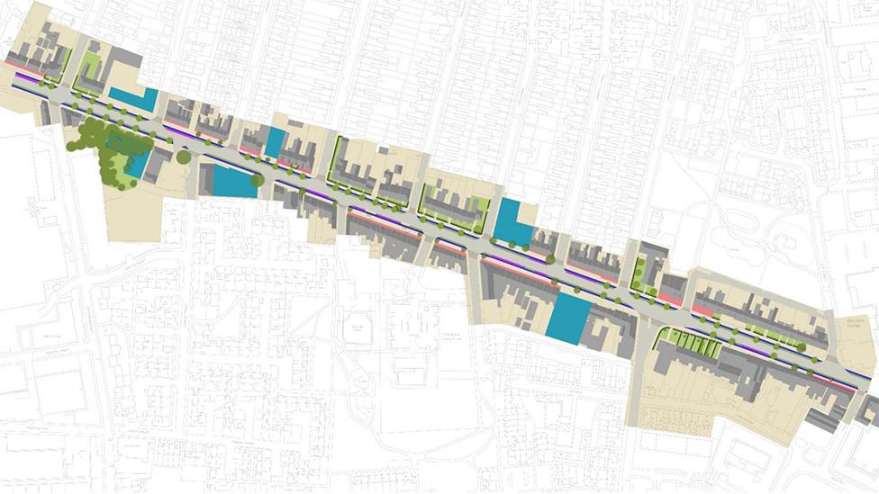 Plan of the redevelopment