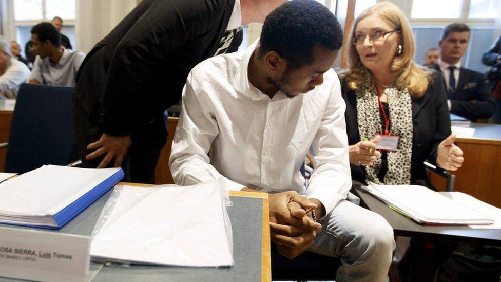 Picture taken on 29 August in court in Tampere of Luis Sosa Sierra