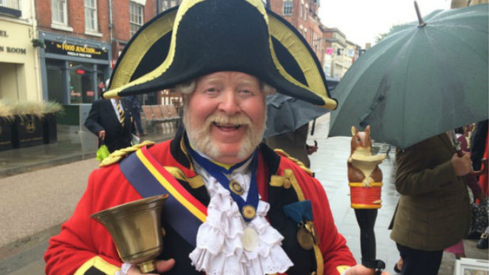 Alan Myatt with his bell