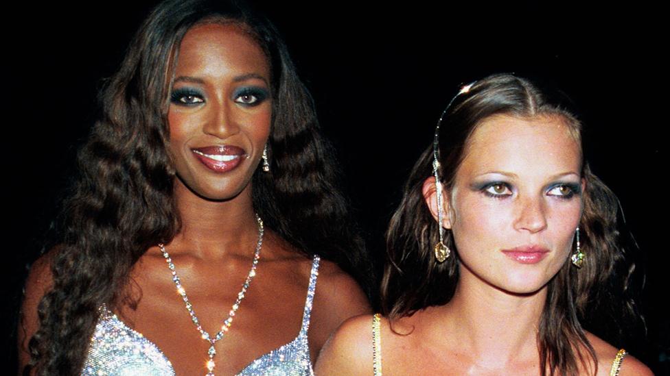 Supermodels Naomi Campbell and Kate Moss